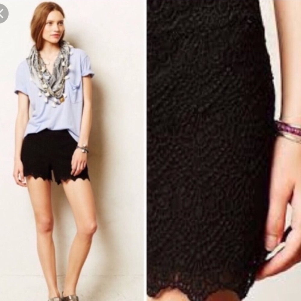 Anthropologie Elevenses Lace Shorts Size 4